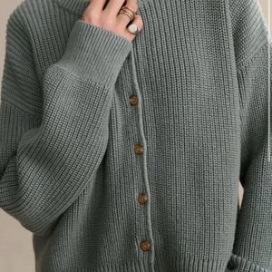 Jenny Kayne Cotton Hayes Crewneck Cardigan Sweater